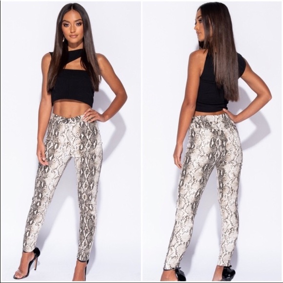 ✨✨🌟High-waisted Snakeskin Jeggings🌟Size 2 4 6 - Picture 2 of 3